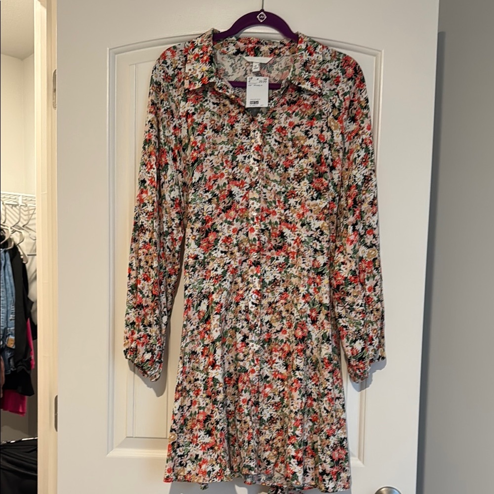 H&M Floral Dress - Red, White, Black